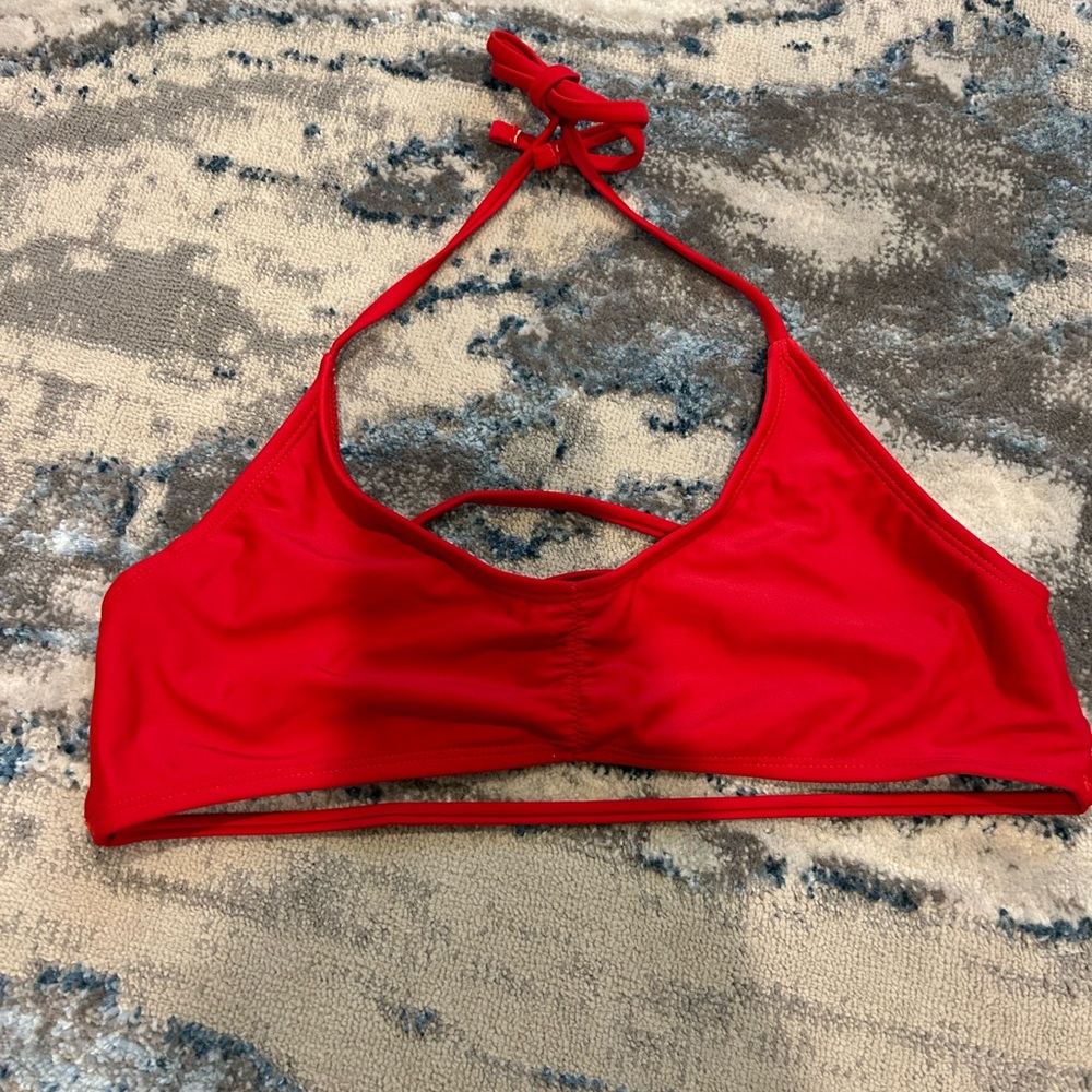 Vibrant Red Triangle Bikini Top Swimwear